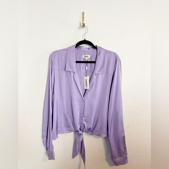 L'AGENCE  Annie tie front Blouse in LAVENDER. XXL NWT - Picture 3 of 12